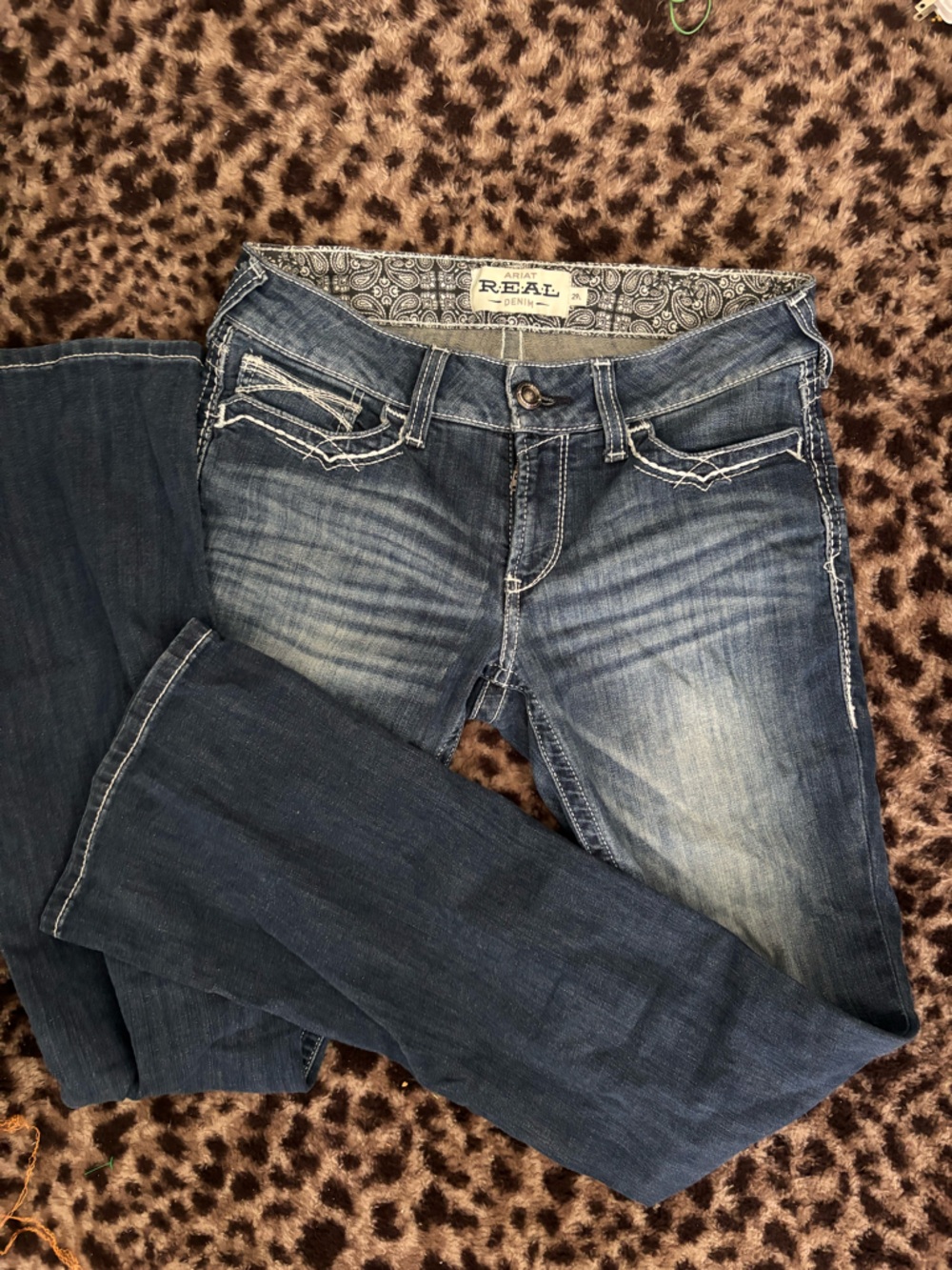 Ariat Women's Distressed Medium Blue Bootcut Jeans